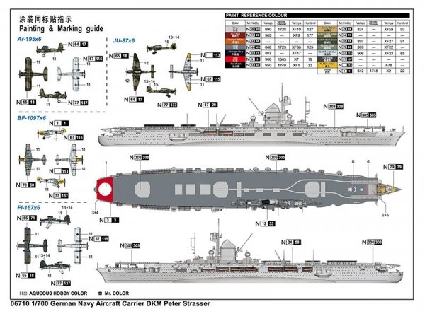 Trumpeter 06710 German Navy Aircraft Carrier DKM Peter Strasser 1/700