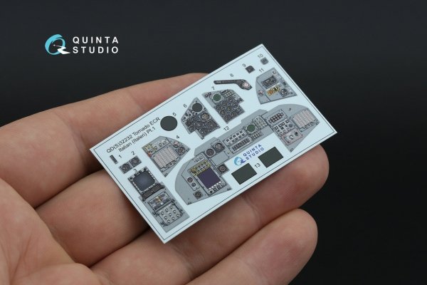 Quinta Studio QDS+32232 Tornado ECR Italian 3D-Printed &amp; coloured Interior on decal paper (Italeri) (Small version) (with 3D-printed resin parts) 1/32