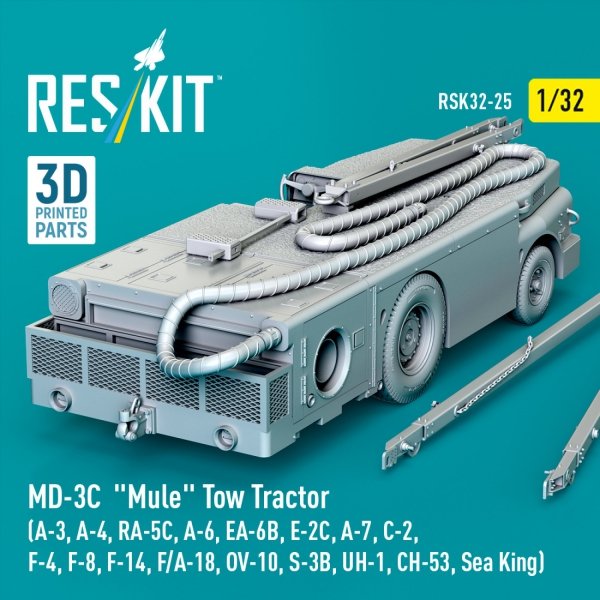 RESKIT RSK32-0025 MD-3С "Mule" Tow Tractor (3D Printed model kit) 1/32