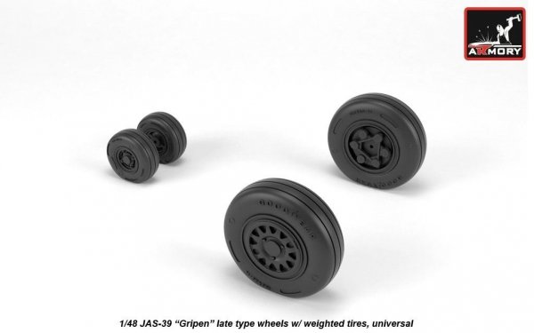 Armory Models AW48504 JAS-39 Gripen wheels w/ weighted tires, late 1/48