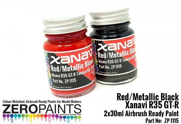 Zero Paints ZP-1115 Xanavi/Motul Nismo GT-R (R35) Red/Met Black Paint Set 2x30ml