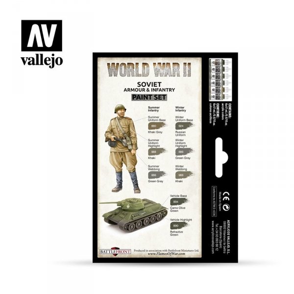 Vallejo 70202 WWII Soviet Armour &amp; Infantry 6x17ml
