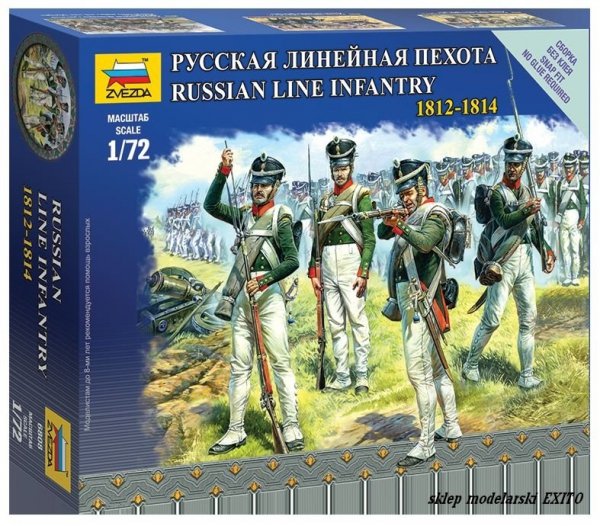 Zvezda 6808 Russian Line Infantry 1812 - 1814 Napoleonic Wars 1/72