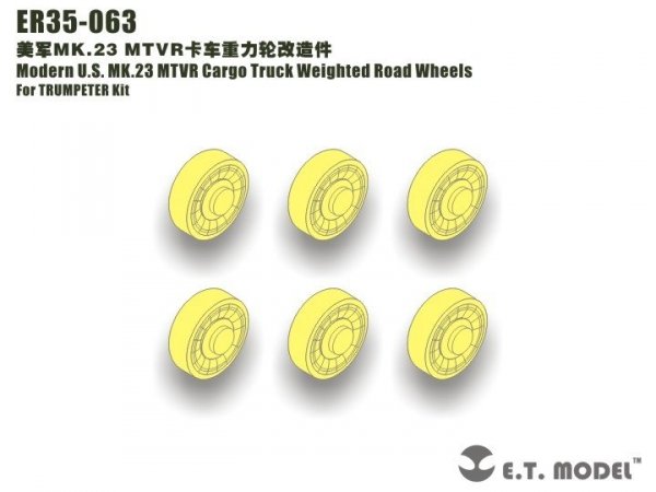 E.T. Model ER35-063 Modern U.S. MK.23 MTVR Cargo Truck Weighted Road Wheels For TRUMPETER 1/35