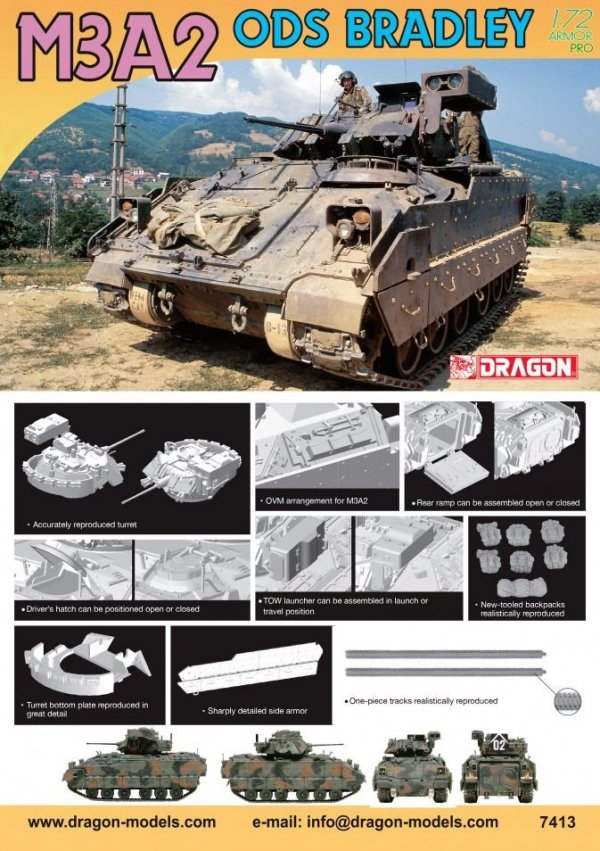 Dragon 7413 M3A2 ODS Bradley 1/72