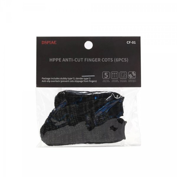 DSPIAE CF-01 6x HPPE Anti-cut Finger Cots