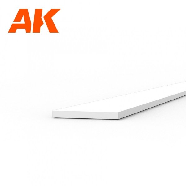 AK Interactive AK6504 STRIPS 0.30 X 3.00 X 350MM – STYRENE STRIP – (10 UNITS)