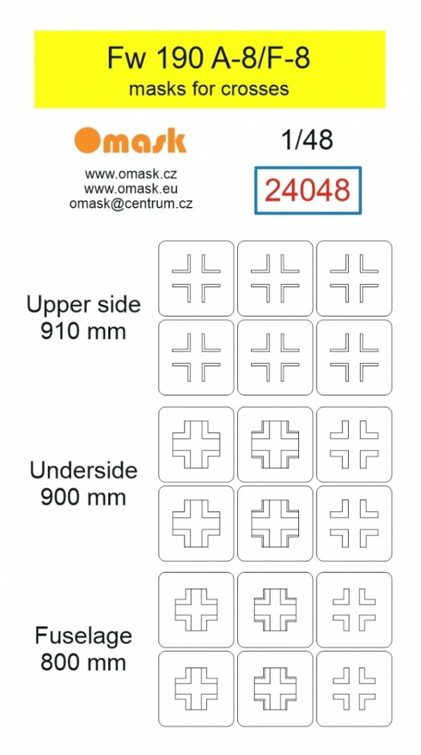 Omask 24048 Fw 190 A-8/F-8 masks for crosses 1/48