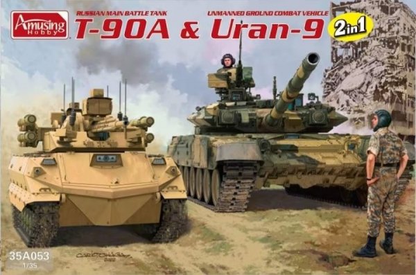 Amusing Hobby 35A053 Russian Main Battle Tank T-90A &amp; Uran-9 1/35