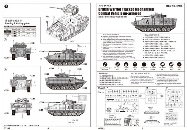 Trumpeter 07102 British Warrior Tracked Mechanised Combat Vehicle up-armored (1:72)