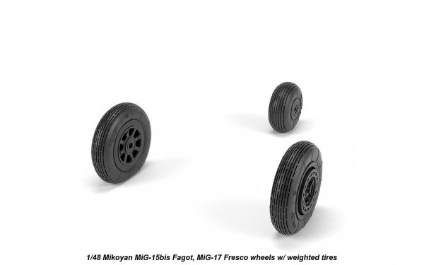 Armory Models AW48033 Mikoyan MiG-15bis Fagot (late) / MiG-17 Fresco wheels w/ weighted tires 1/48