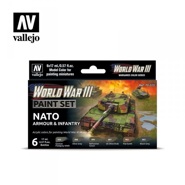 Vallejo 70223 WWIII NATO Armour &amp; Infantry 6x17ml