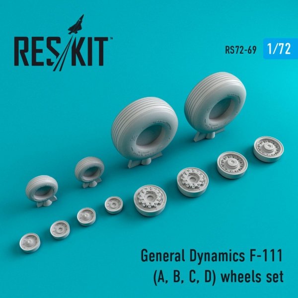 RESKIT RS72-0069 F-111 (A,B,C,D) WHEELS SET (WEIGHTED) 1/72