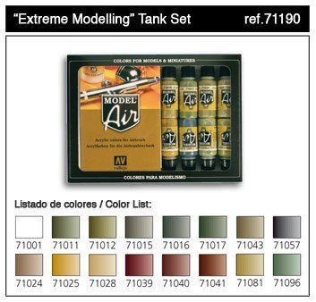 Vallejo Model Air 16 Color Tank Set (71190)