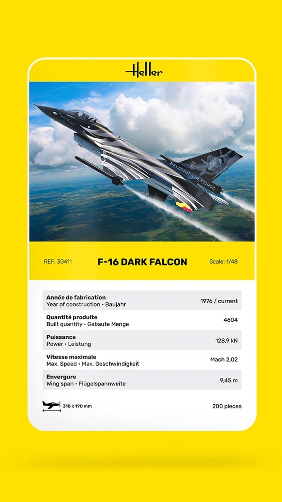 Heller 30411 F-16 Dark Falcon 1/48
