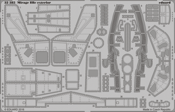 Eduard 32385 Mirage IIIc exterior ITALERI 1/32