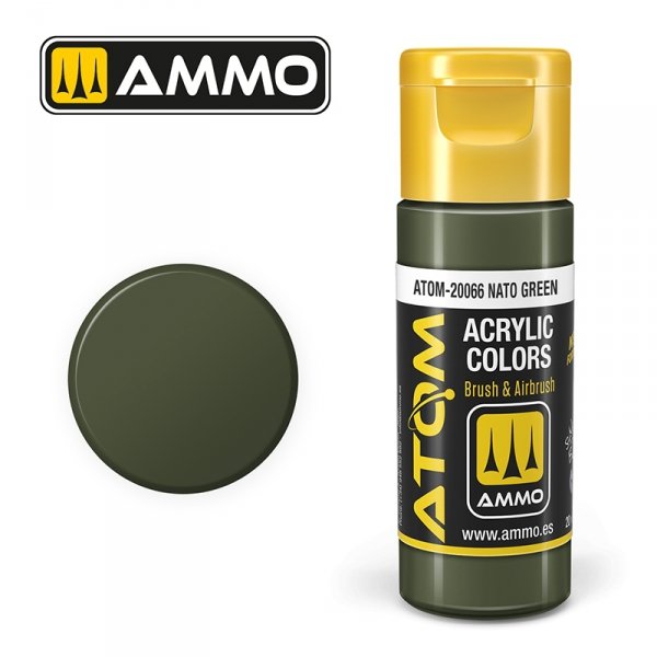 AMMO of Mig Jimenez 20066 ATOM COLOR NATO Green 20ml