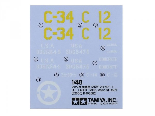 Tamiya 32606 US Light Tank M5A1 Stuart 1/48