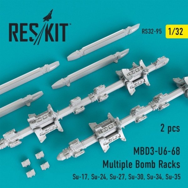 RESKIT RS32-0095 MBD3-U6-68 Multiple Bomb Racks (2 pcs)  1/32