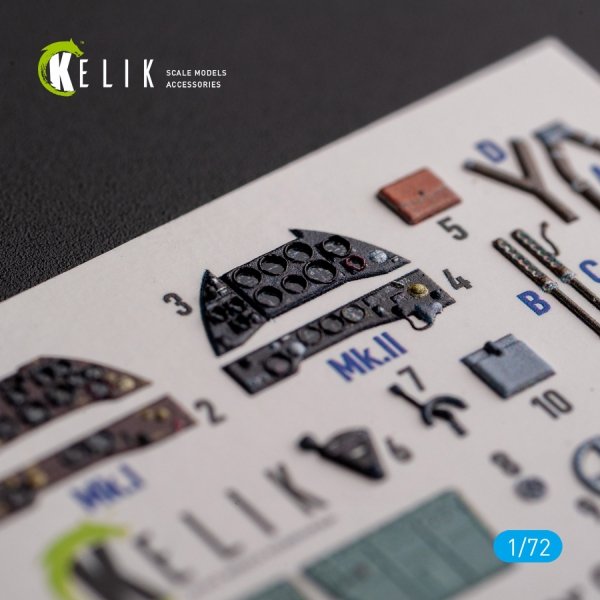 KELIK K72128 Gloster Gladiator Mk.I/II - interior 3D decals for Airfix kit 1/72