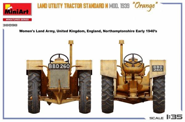 Mini Art 38098 Land Utility Tractor Standard N “Orange” Mod. 1939 1/35
