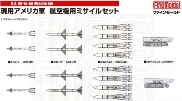 Fine Molds FP31 U.S. Air-to-Air Missile Set 1/72