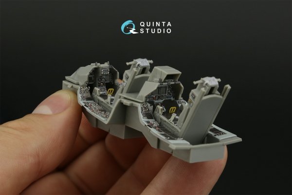 Quinta Studio QD48419 F-16D block 40 3D-Printed &amp; coloured Interior on decal paper (Kinetic 2022 tool) 1/48