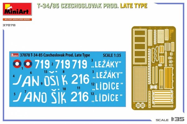 MiniArt 37078 T-34/85 Czechoslovak Prod. Late Type 1/35