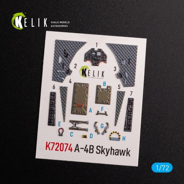 KELIK K72074 A-4B &quot;Skyhawk&quot; interior 3D decals for Hobby 2000/Fujimi kit 1/72