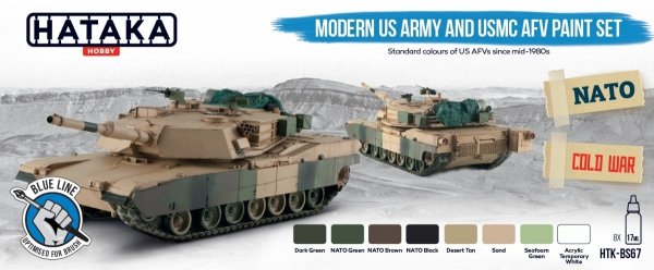 Hataka Hobby HTK-BS67 Modern US Army and USMC AFV Paint Set (8x17ml)