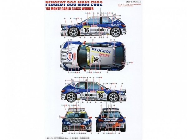 Beemax 24026 Peugeot 306 Maxi EVO2 1998 Monte Carlo Rally Class Winner 1/24