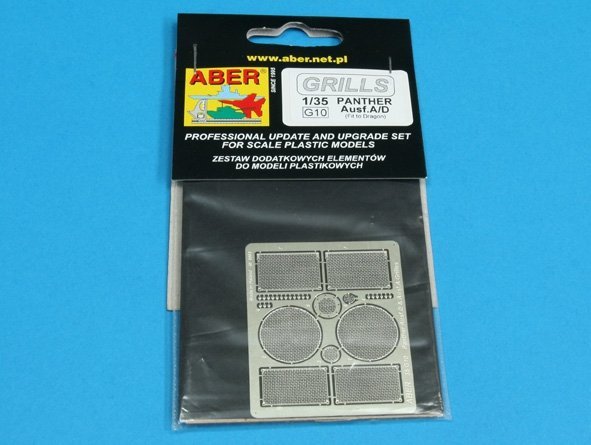 Aber 35G10 Grilles for german tank PzKpfw V Ausf.A/D Panther (Sd.Kfz.181) (1:35)
