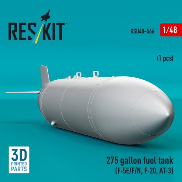 RESKIT RSU48-0566 275 gallon fuel tank (F-5E/F/N, F-20, AT-3) (1 pcs) (3D Printed) (1/48)