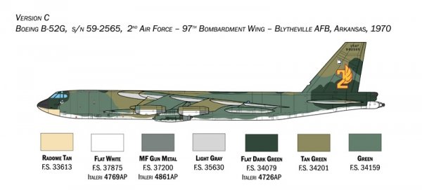 Italeri 1451 B-52G Stratofortress Early version with Hound Dog Missiles 1/72