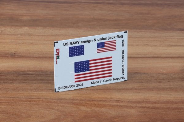Eduard 3DL53013 US Navy ensign &amp; union jack flag SPACE 1/200