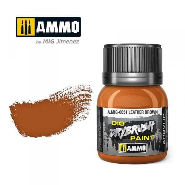 Ammo of Mig 0651 DRYBRUSH Leather Brown 40ml