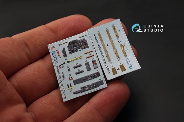Quinta Studio QD48088 Me-262A 3D-Printed &amp; coloured Interior on decal paper (for Tamiya kit) 1/48
