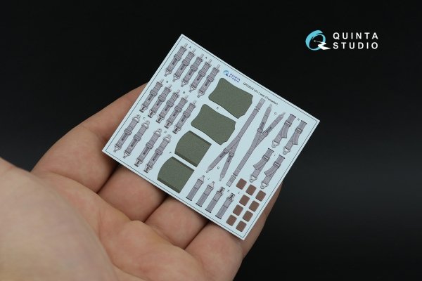 Quinta Studio QD35158 UH-1B 3D-Printed &amp; coloured Interior on decal paper (Trumpeter) 1/35