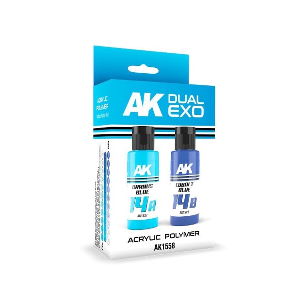 AK Interactive AK1558 DUAL EXO SET 14 – 14A URANUS BLUE &amp; 14B COBALT BLUE