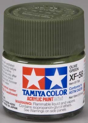 Tamiya XF58 Olive Green (81758) Acrylic paint
