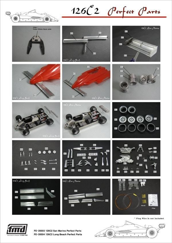 KA Models FE-20004 FERRARI 126C2 (LONG BEACH) PERFECT PARTS SET Fujimi 1/20