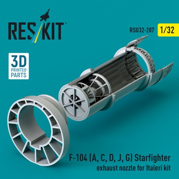 RESKIT RSU32-0207 F-104 (A, C, D, J, G) "Starfighter" exhaust nozzle for Italeri kit (3D Printed) 1/32