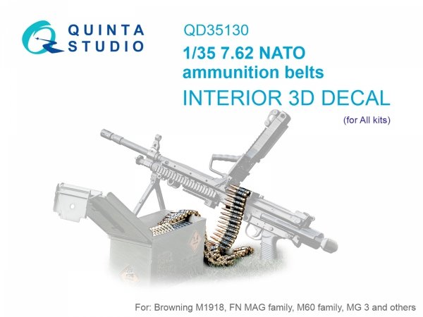 Quinta Studio QD35130 NATO 7.62 ammunition belts (All kits) 1/35