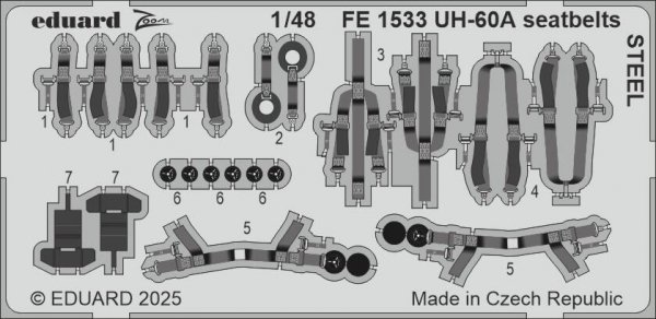 Eduard FE1533 UH-60A seatbelts STEEL ICM 1/48