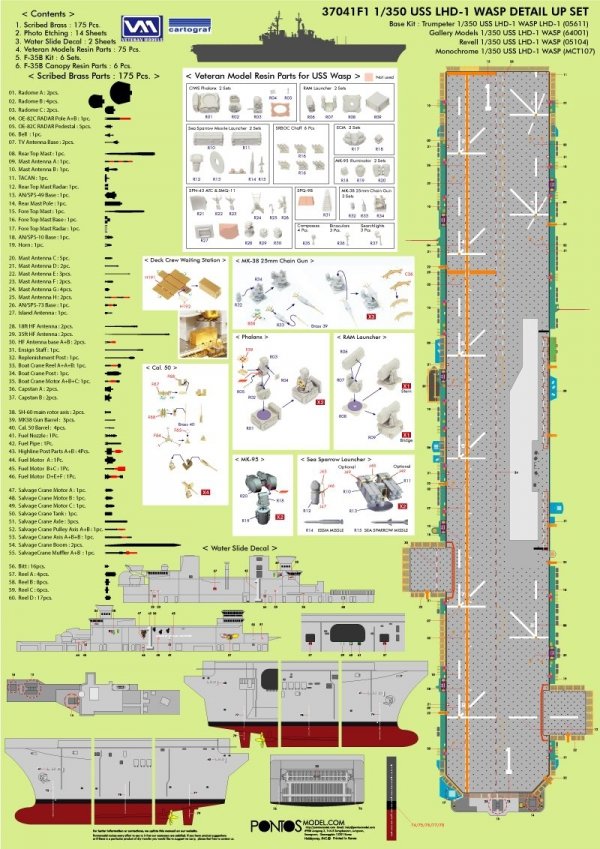 Pontos 37041F1 USS LHD-1 Wasp Detail Up Set 1/350