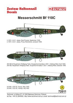 Techmod 72011 - Messerschmitt Bf 110C (1:72)