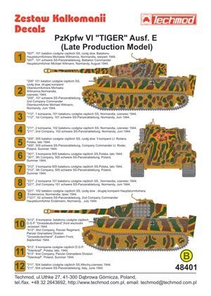 Techmod 48401 - Pz.Kpfw.VI Tiger Ausf.E (Late Production Model) (1:48)