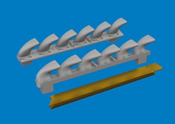 Eduard 672406 Bf 109G-6 exhaust stacks PRINT Tamiya 1/72