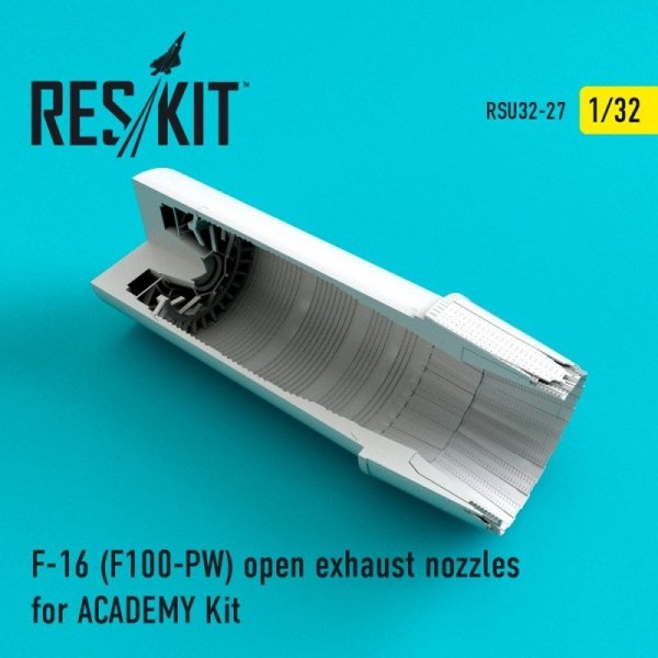 RESKIT RSU32-0027 F-16 (F100-PW) open exhaust nozzles for ACADEMY Kit 1/32
