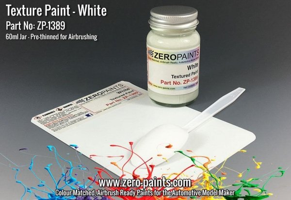 Zero Paints ZP-1389 White Textured Paint - 60ml (Engines, Interiors etc)